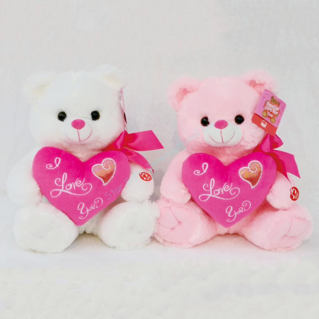 24oz Starbies Pink Teddy Bear With Hearts - Willow Love Bug Designs